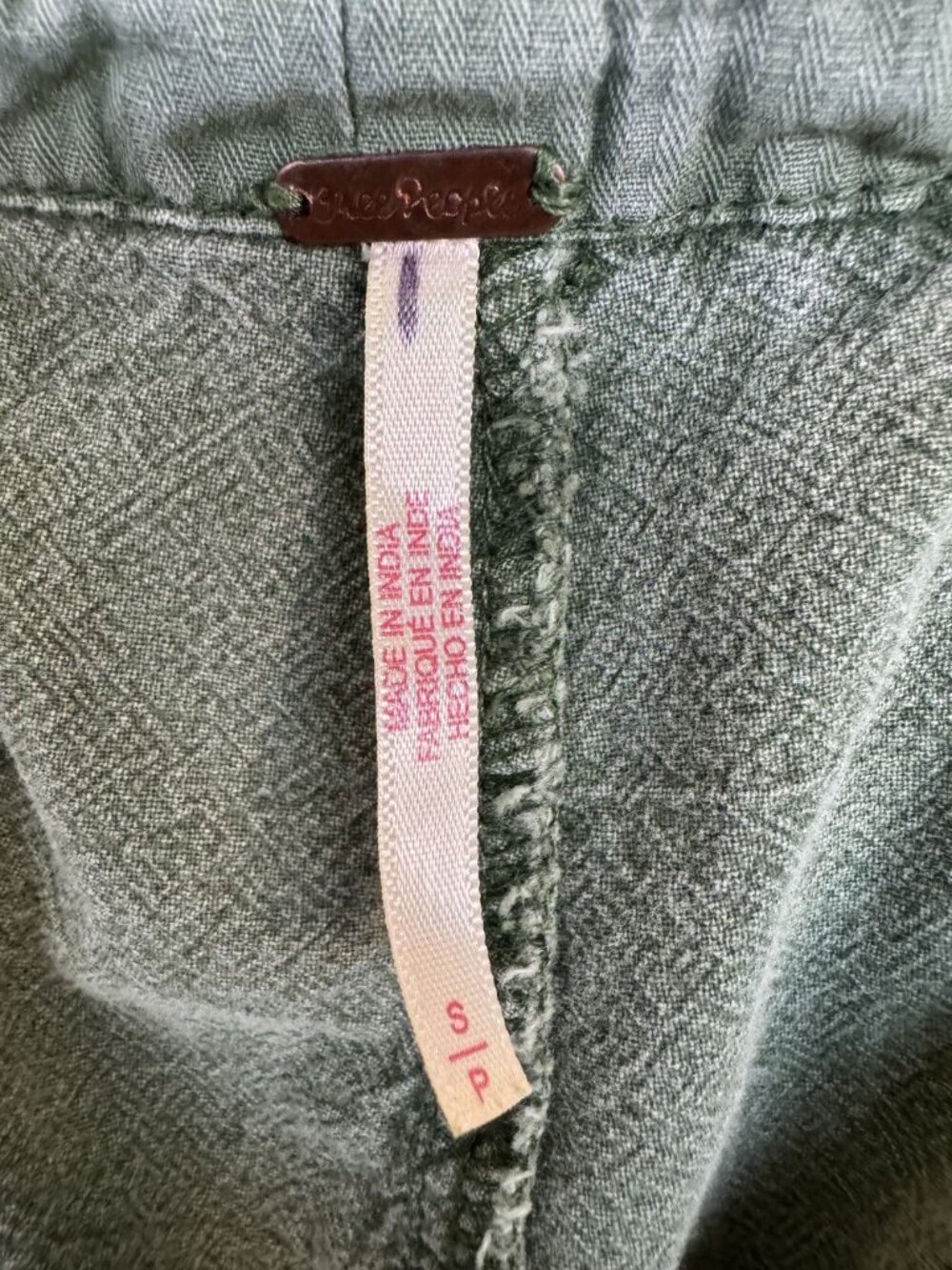 Free People Runyon Oversized Olive Green Paper Bag Waist Crop Harem Pants Small - Picture 12 of 14